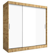 Szafa przesuwna 200 cm dąb artisan + biały - Erco 6X Edinos
