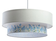 Biała lampa wisząca z welurowym kloszem - S427-Erolis Lumes