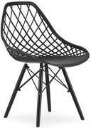 Czarne nowoczesne krzesło do kuchni - Seram 4X Elior
