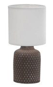 Brązowa lampa stołowa z abażurem z tkaniny - V085-Sanati Lumes