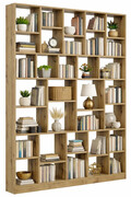 Duży regał biblioteczka na ścianę dąb artisan - Epozio Edinos Premium