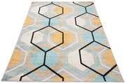 Szaro-turkusowy dywan geometryczny - Caso 3X 240x330 Profeos