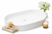 Biała owalna ceramiczna umywalka - Nifo 3X Edinos