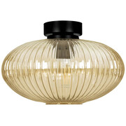 Beżowa lampa sufitowa z ryflowanym kloszem - J048-Majoran Lumes