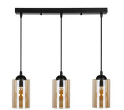 Nowoczesna lampa wisząca na listwie trzy brązowe klosze - V142-Luxurion Lumes