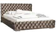 Dwuosobowe łóżko z zagłówkiem 140x200 Sari 3X - 36 kolorów + materac piankowy Contrix Superb Elior