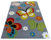 Szary dywan w motylki dla dziecka - Mexi 300 x 400 cm Profeos