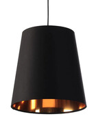 Czarna lampa wisząca nad stół z abażurem rose gold - S404-Dinos Lumes