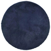 Granatowy pluszowy dywan okrągły 120x120 - Molaris 7X Edinos
