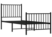 Czarne pojedyncze łóżko metalowe 90x200 cm - Romaxo Elior
