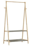Wieszak stojący na ubrania z materiałowymi półkami 96cm - Agno 3X Edinos