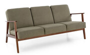 Oliwkowa tapicerowana sofa 3-osobowa w stylu vintage - Alexander 5X Edinos