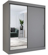 Szafa przesuwna antracyt 180 cm - Seko 5X Edinos