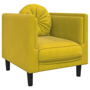 Żółty aksamitny fotel wypoczynkowy - FINO 3X Edinos