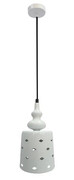Biała lampa wisząca z ażurowym kloszem - V153-Madia Lumes
