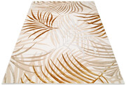 Kremowo-złoty dywan w liście w stylu glamour - Oros 3X 200x300 Profeos