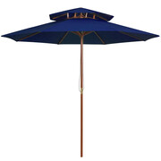 Niebieski parasol ogrodowy z drewnianym słupkiem - Baldar Edinos