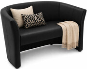 Czarna sofa dwuosobowa ekoskóra - Ardinni 3X Edinos Premium