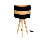 Czarno-drewniana lampka nocna - K366-Sixo Lumes