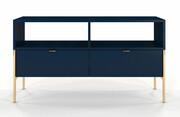 Szafka RTV w stylu glamour Marly 2X - Granat Edinos