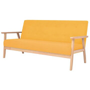 3-osobowa żółta sofa retro - Garner 3X Edinos