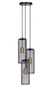 Czarno-złota industrialna lampa wisząca tuba - S776-Millor Lumes