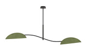 Dwuramienna zielona lampa wisząca - M129-Urdom Lumes