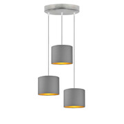 Lampa wisząca potrójna na srebrnym stelażu - EX449-Ralos - 5 kolorów Lumes