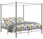 Szare metalowe łóżko rustykalne 180x200 cm - Aveiro Edinos