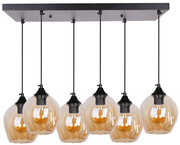 Czarna lampa wisząca z 6 szklanymi kloszami - Z033-Circile Lumes