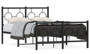 Czarne metalowe łóżko małżeńskie 140x200cm - SLIM Edinos