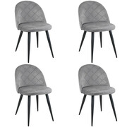 Komplet szarych eleganckich krzeseł 4 sztuk - Eferos 4X Elior