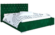 Tapicerowane pojedyncze łóżko 120x200 Loban 2X - 36 kolorów + materac piankowy Contrix Superb Elior