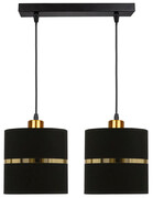 Podwójna lampa wisząca abażurowa do salonu czarny + złoto - Z036-Gaspari Lumes
