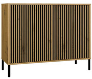 Komoda na nóżkach z lamelami dąb artisan - Valdi 9X Edinos