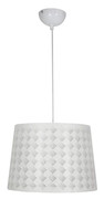 Biała lampa wisząca z abażurem w kratę - V050-Palmier Lumes