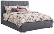 Nowoczesne łóżko z eleganckim zagłówkiem Fato 2X 140x200 - 44 kolory Edinos