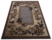 Brązowy klasyczny dywan w kwiaty - Biter 40 x 60 cm Profeos