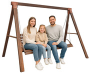 Drewniana huśtawka ogrodowa stojąca Kaori 3X - 180 cm Edinos