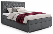 Duże łóżko z pikowanym zagłówkiem Active 160x200 - 44 kolory Edinos
