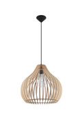 Skandynawska lampa wisząca z drewnianym kloszem - EX550-Bailey Lumes