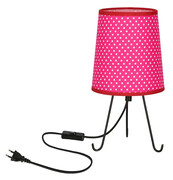 Lampa stołowa z różowo-czerwonym abażurem - D246-Kildi Lumes