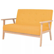 2-osobowa żółta sofa retro - Garner 2X Edinos