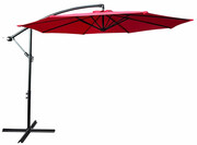 Czerwony okrągły parasol ogrodowy - Sunbrella Edinos