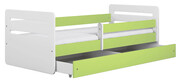 Łóżko dla dziecka z barierką Candy 2X 80x160 - zielone Elior