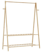 Bambusowy wieszak na ubrania z półkami 132cm - Tempra 4X Edinos