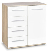 Komoda Kaloe C5 - biała + dąb sonoma mat Edinos