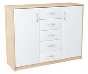 Komoda w styly skandynawskim dąb sonoma + biały - Basmir 3X Edinos