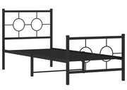 Czarne metalowe łóżko loftowe 80x200 cm - Ripper Elior