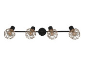 Lampa sufitowa na listwie cztery złote klosze - V090-Misjuri Lumes